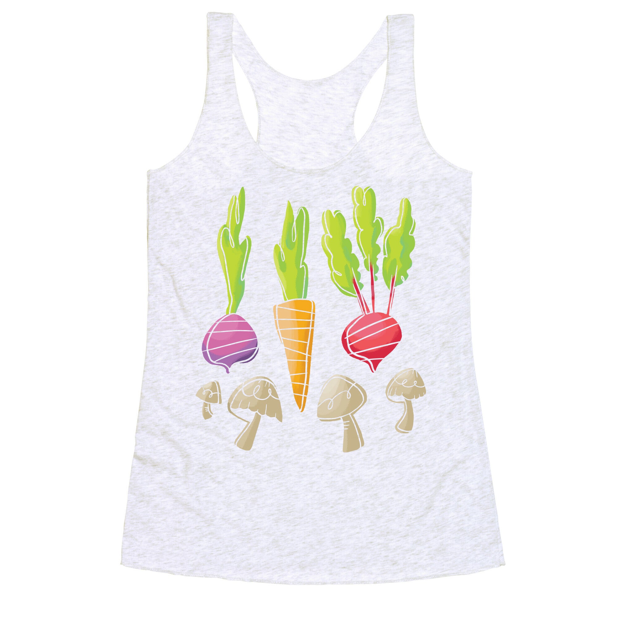 Retro Vegetable Pattern Racerback Tank